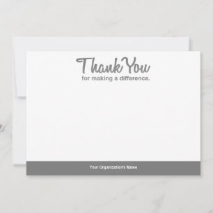 "Thank you for making a difference" notecard