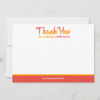 "Thank you for making a difference" notecard