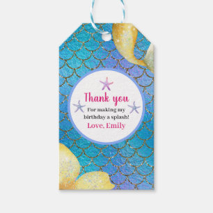 Thank You For Making My Birthday A Splash Mermaid Gift Tags
