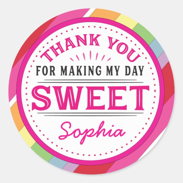 Thank you for making my day Sweet Label (Front)