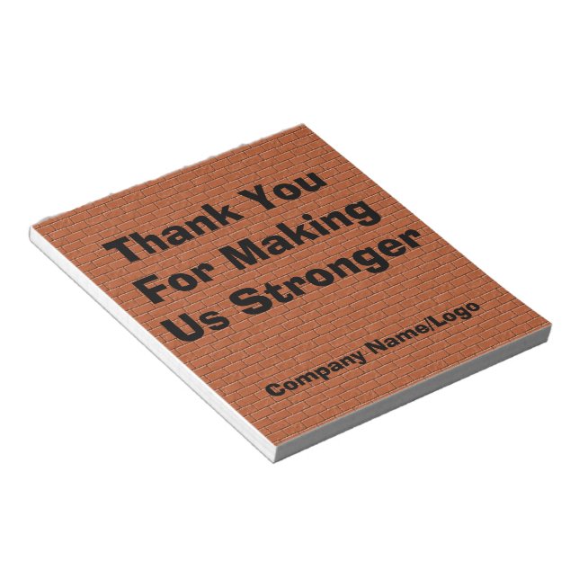 Thank You For Making Us Stronger Employee Notepad (Angled)