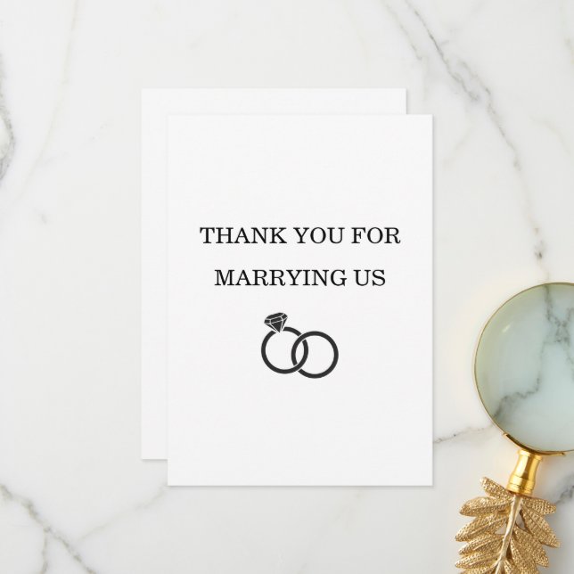 Thank You For Marrying Us Card (Front/Back In Situ)