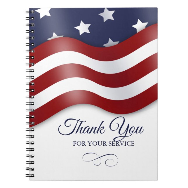 Thank You For Military Service Spiral Notebook (Front)