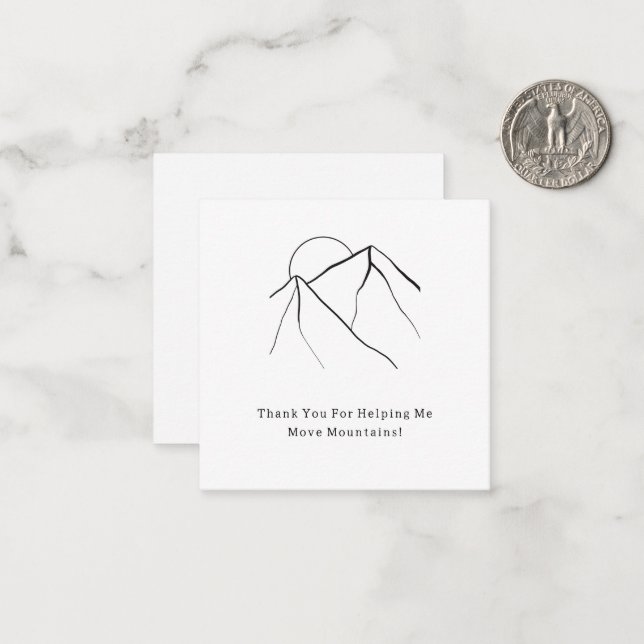 Thank You For Moving Mountains Quote Card (Front/Back In Situ)