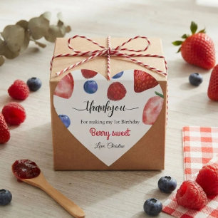 Thank you for my 1st Berry Christmas, berry themes Heart Sticker