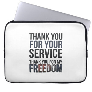 Thank You For My Freedom Patriotic Veteran Shirt_1 Laptop Sleeve