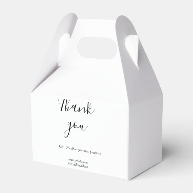 Thank you for order discount code website social b favour box (Front Side)