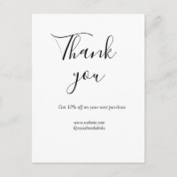 Thank you for order discount code website social b