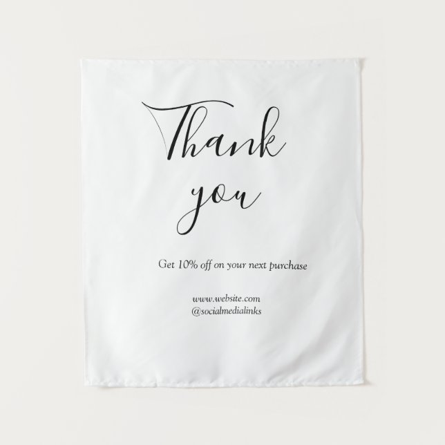 Thank you for order discount code website social b tapestry (Front)