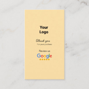 Thank you for order Google review add logo website Business Card