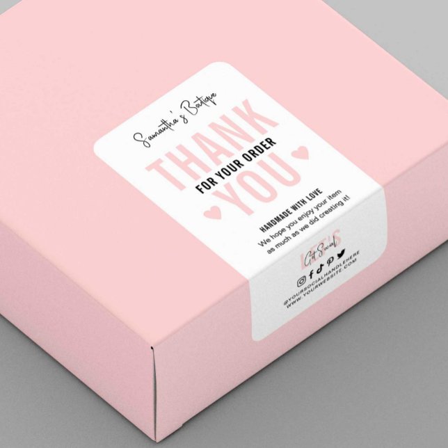 Thank You For Order Logo Feminine Pink Packaging (Creator Uploaded)