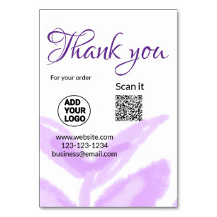 Thank you for order scan QR purple leaves logo web