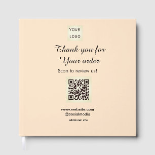 Thank you for order scan Review us business logo Guest Book