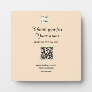 Thank you for order scan Review us business logo Plaque