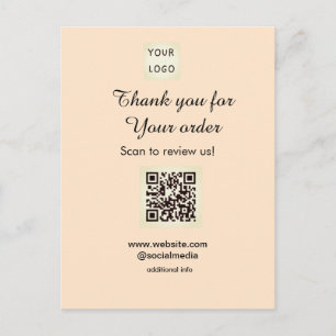 Thank you for order scan Review us business logo Postcard