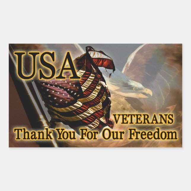 Thank You For Our Freedom America Rectangular Sticker (Front)