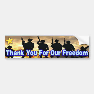 Thank You For Our Freedom Bumper Sticker