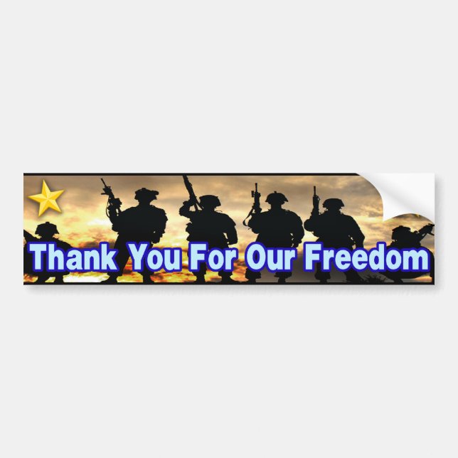 Thank You For Our Freedom Bumper Sticker (Front)