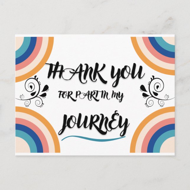 Thank you for part in my journey postcard (Front)