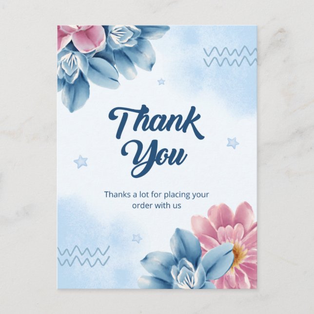 Thank you for placing order  postcard (Front)