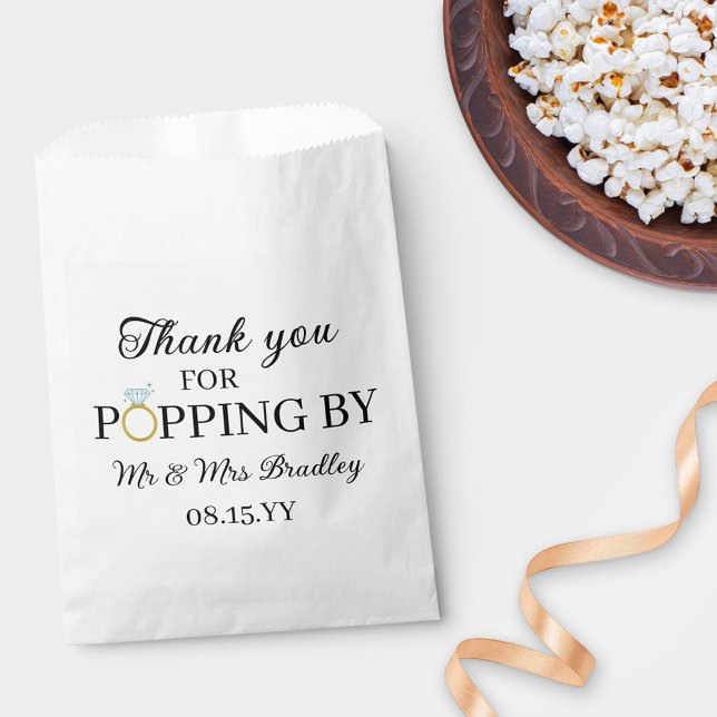 Thank You For Popping By Diamond Ring Wedding Favour Bag (Creator Uploaded)