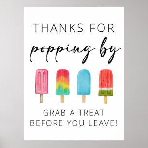 Thank You for Popping By Favour birthday sign