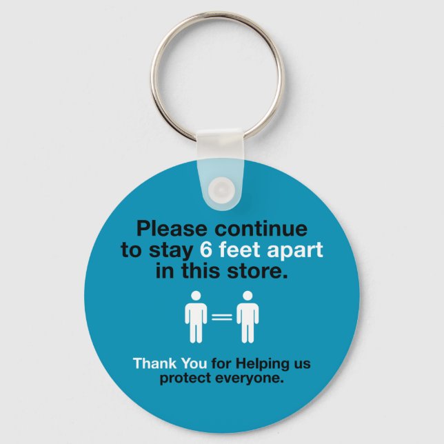 Thank You For Practicing Social Distancing Key Ring (Front)