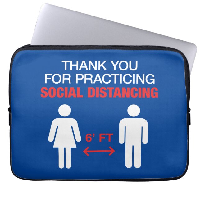 Thank You For Practicing Social Distancing Laptop Sleeve (Front)