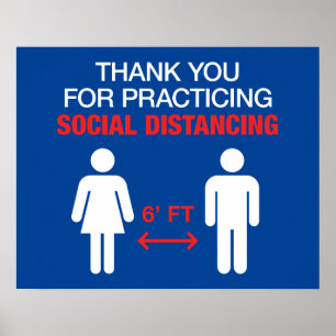 Thank You For Practicing Social Distancing Poster