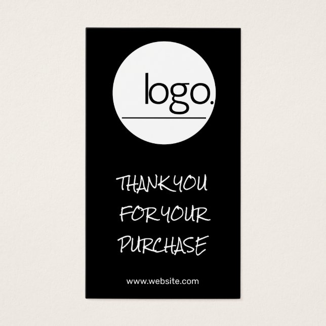 THANK YOU FOR PURCHASE BLACK LOGO PACKAGE INSERT  (Front)