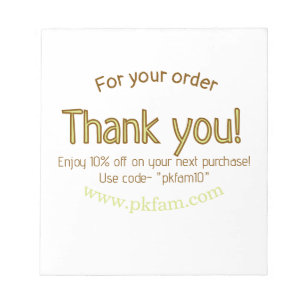 Thank you for purchase gold family business detail notepad