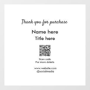 Thank you for purchase name title here scan QR