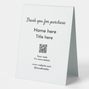 Thank you for purchase name title here scan QR