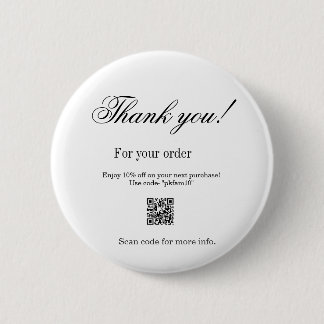 Thank you for purchase pink family business detail 6 cm round badge