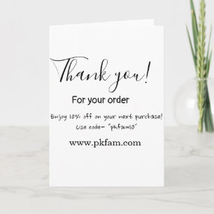 Thank you for purchase pink family business detail card