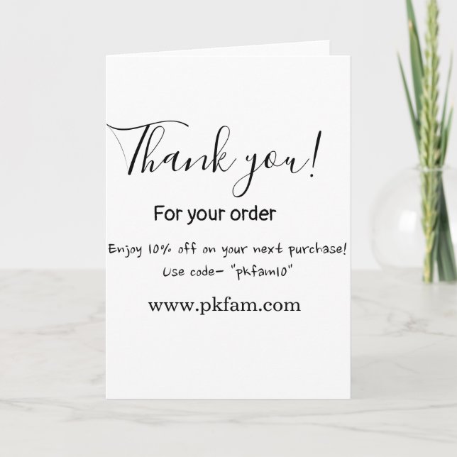 Thank you for purchase pink family business detail card (Front)