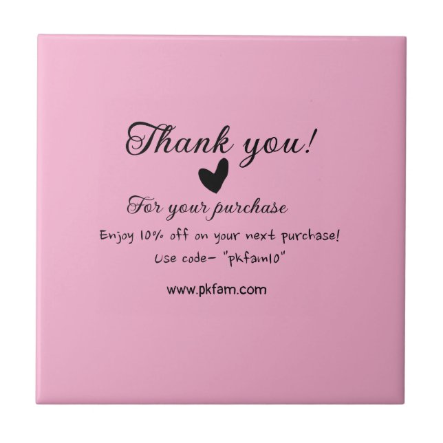Thank you for purchase pink family business detail ceramic tile (Front)
