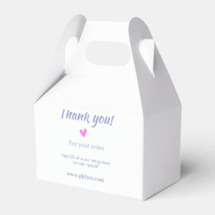 Thank you for purchase pink family business detail favour box