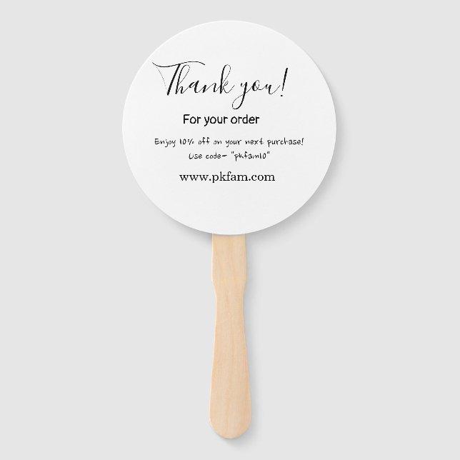 Thank you for purchase pink family business detail hand fan (Front)