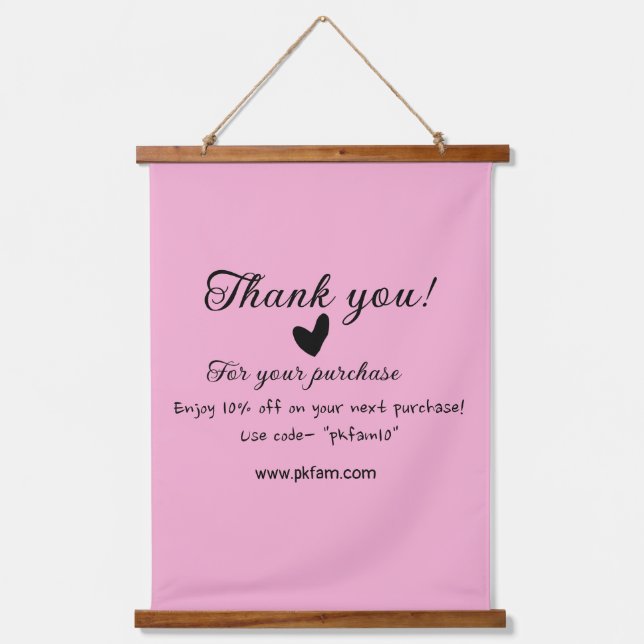 Thank you for purchase pink family business detail hanging tapestry (Front)