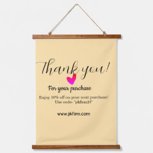 Thank you for purchase pink family business detail hanging tapestry