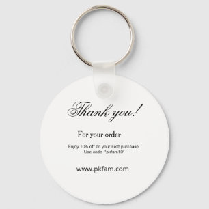 Thank you for purchase pink family business detail key ring