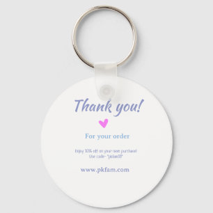 Thank you for purchase pink family business detail key ring