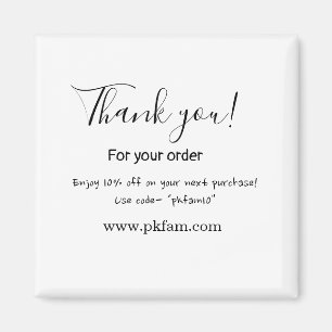 Thank you for purchase pink family business detail magnet