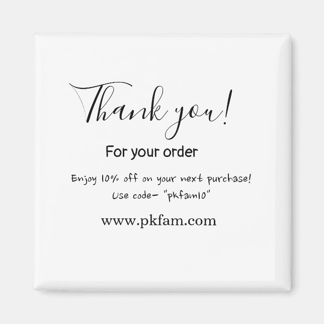Thank you for purchase pink family business detail magnet (Front)