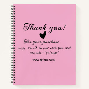 Thank you for purchase pink family business detail notebook
