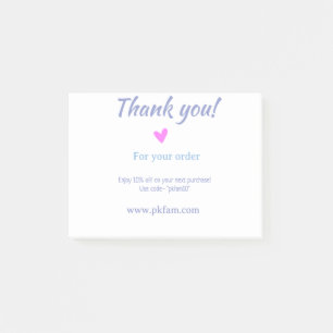 Thank you for purchase pink family business detail post-it notes