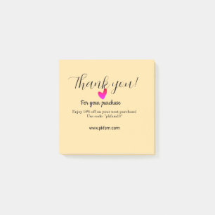 Thank you for purchase pink family business detail post-it notes