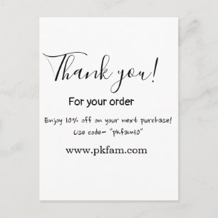 Thank you for purchase pink family business detail postcard