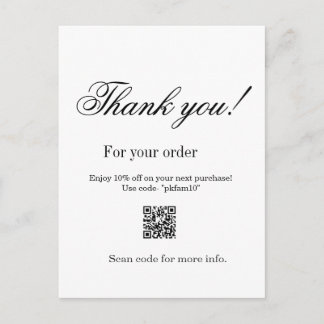 Thank you for purchase pink family business detail postcard